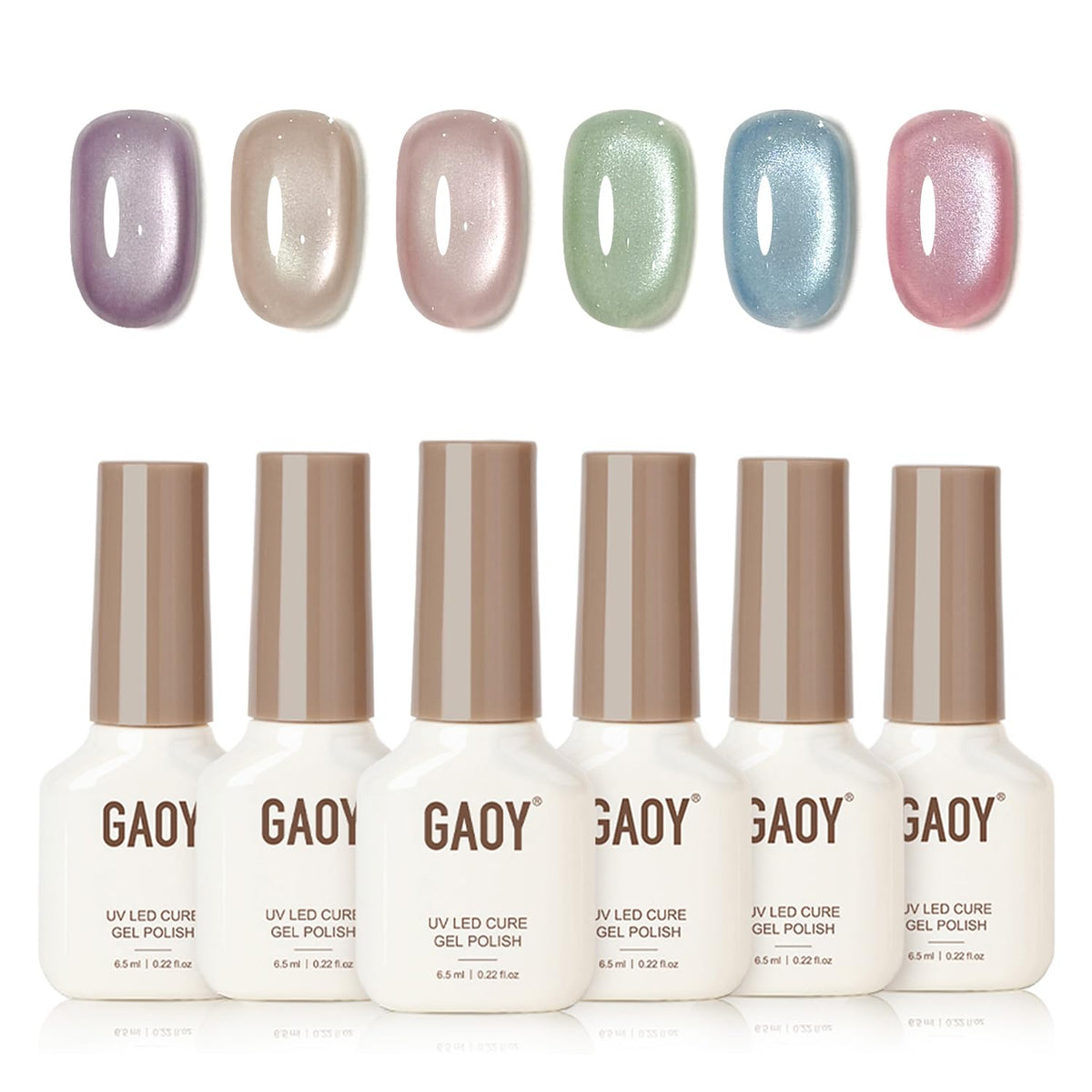 GAOY Summer Gel Nail Set box displays six vibrant shades for beach-ready nails