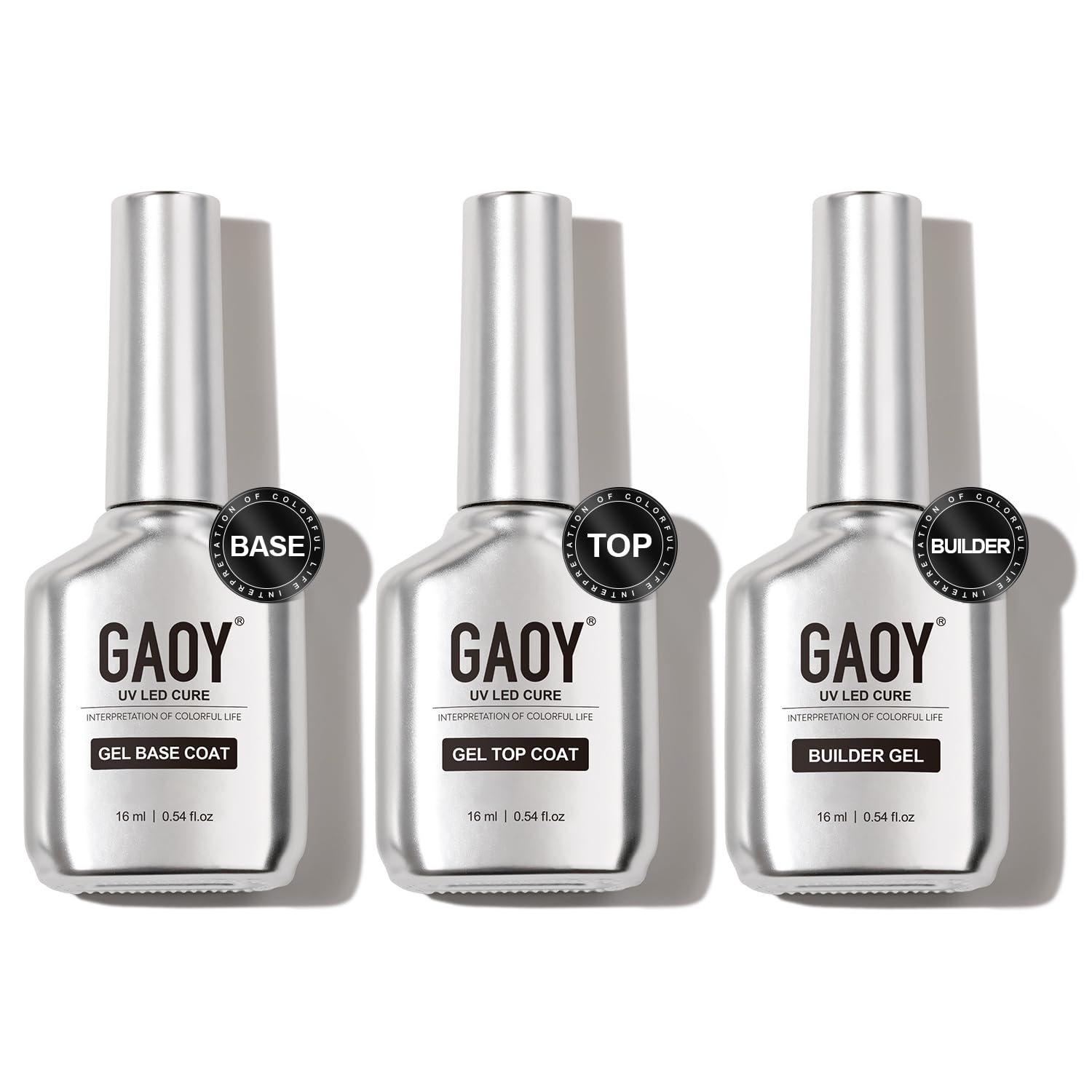 GAOY top coat 16ml glossy, no-wipe finish for radiant nails.