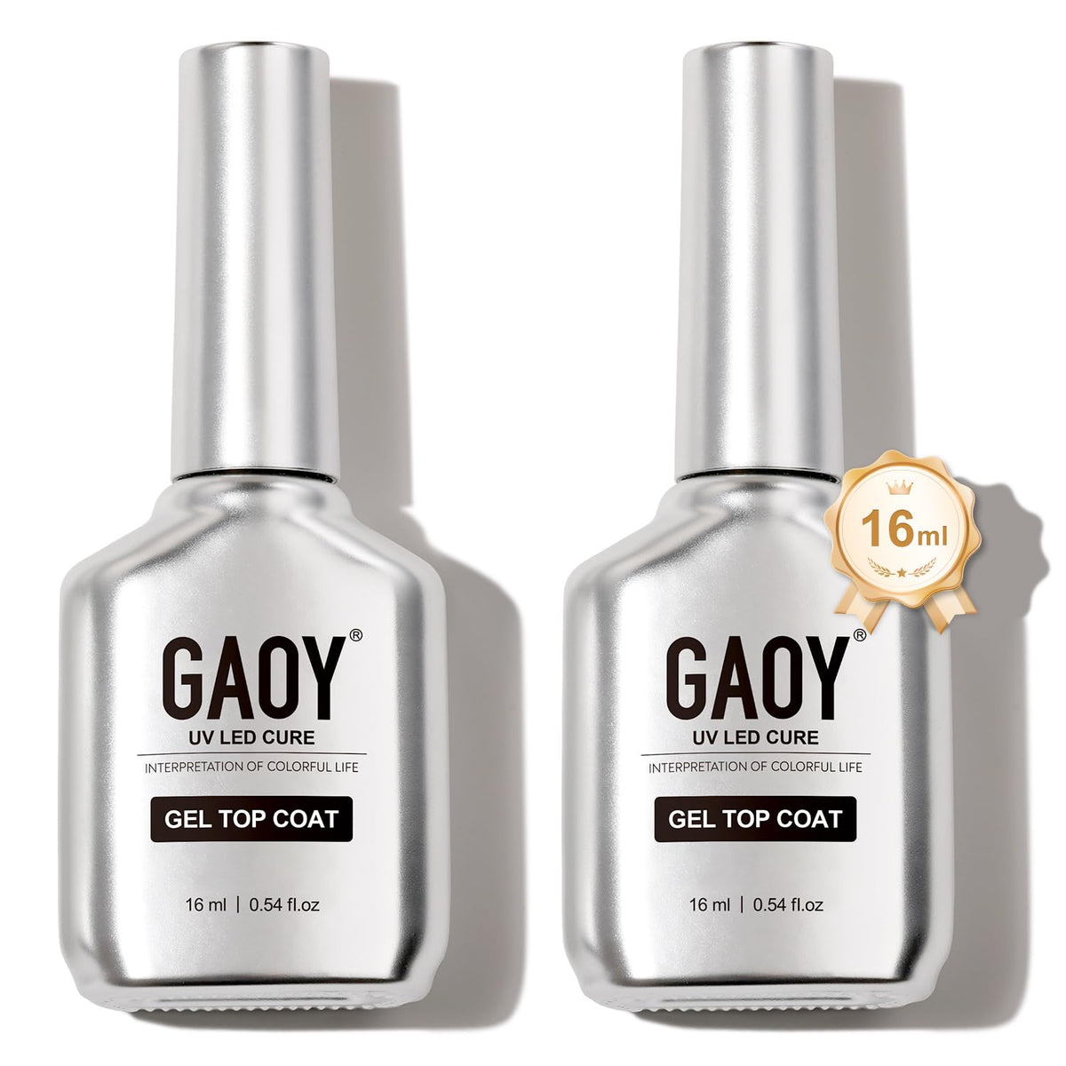 GAOY glassy clear top coat for a glossy gel manicure finish.