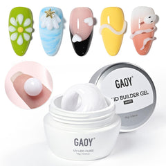 GAOY White 3D Sculpting Gel packaging for at-home nail art