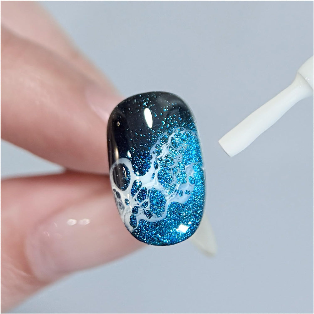 GAOY White Blooming Wave Gel with brush for ocean-inspired nail art