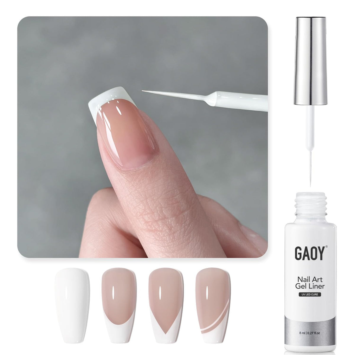 GAOY White Swirl gel nail polish bottle ideal for home art