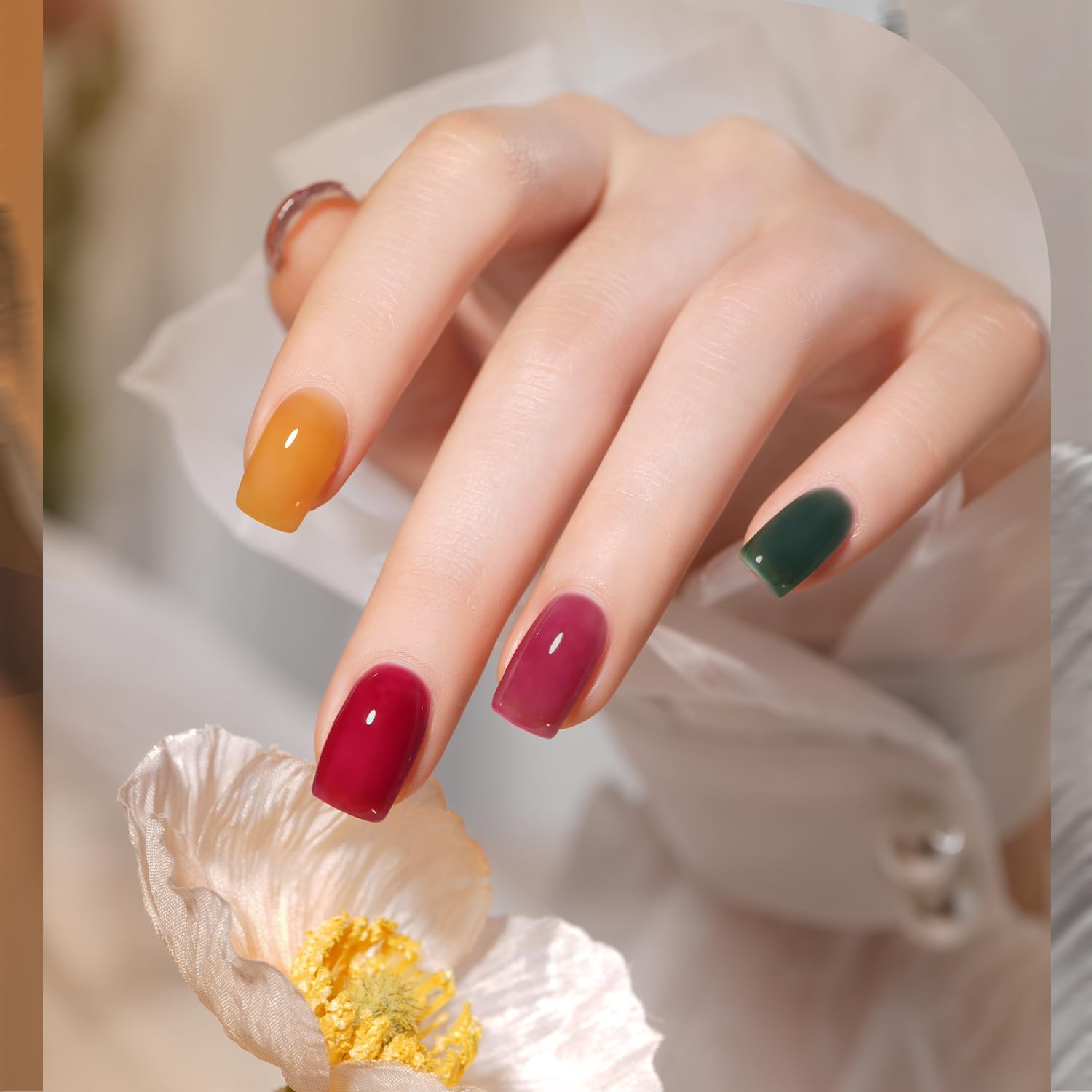 GAOY yellow gel polish bottle brightens nails with playful glow