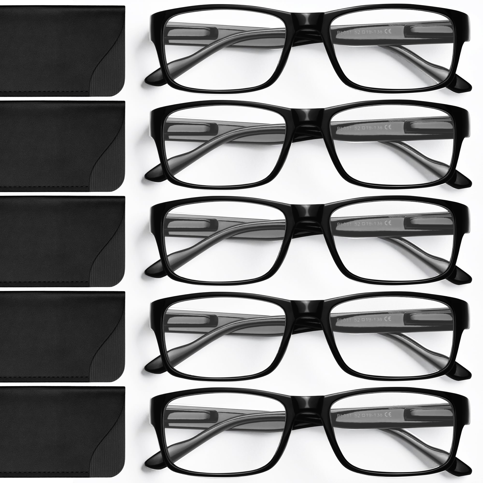 Gaoye 5-pack reading glasses front view for everyday reading comfort.