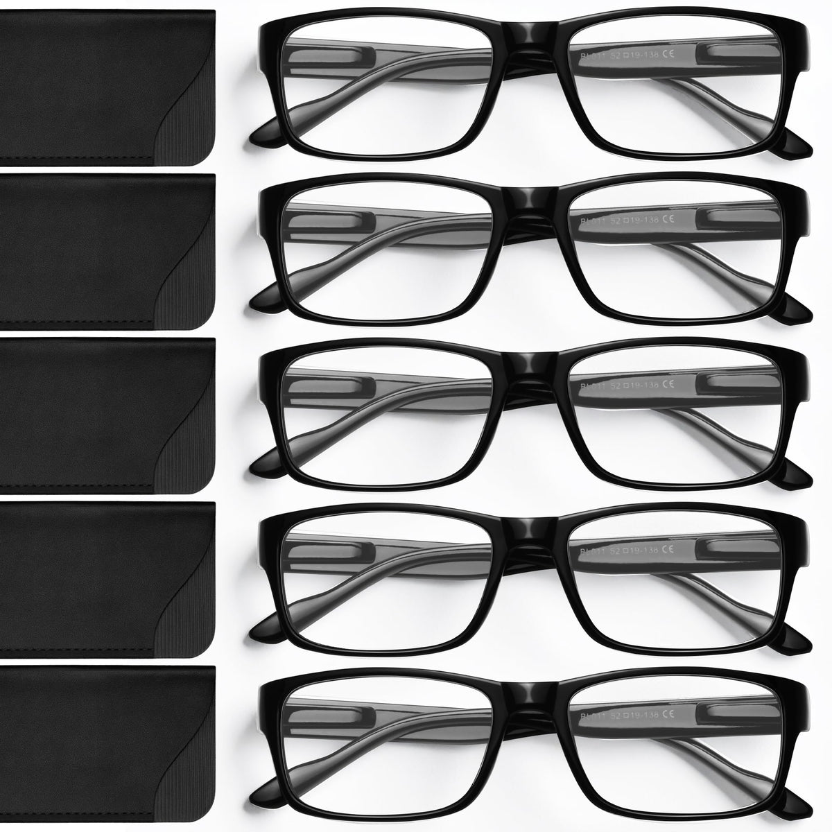 Gaoye 5-pack reading glasses front view for everyday reading comfort.