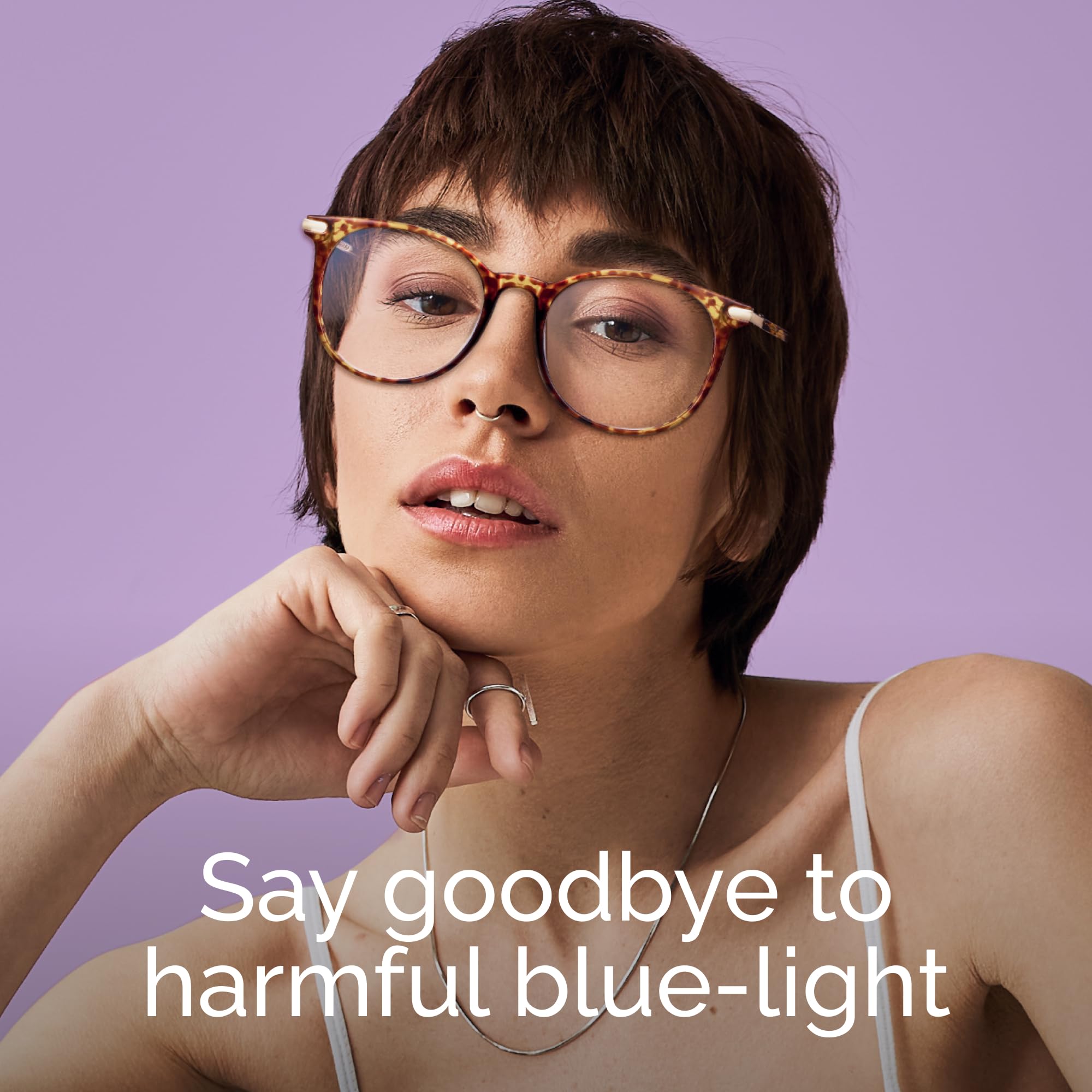 Gaoye Tea Leopard blue light glasses side view lightweight nylon frame for day-long comfort