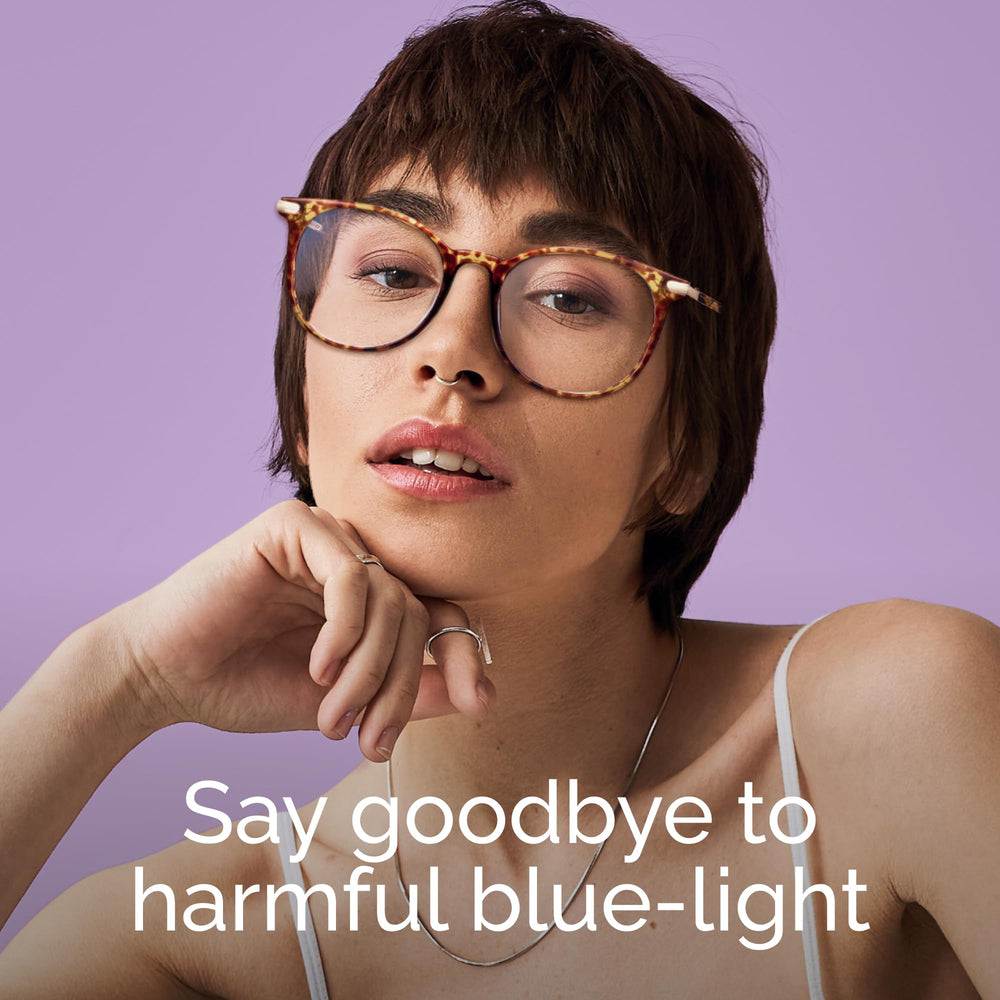 Gaoye Tea Leopard blue light glasses side view lightweight nylon frame for day-long comfort