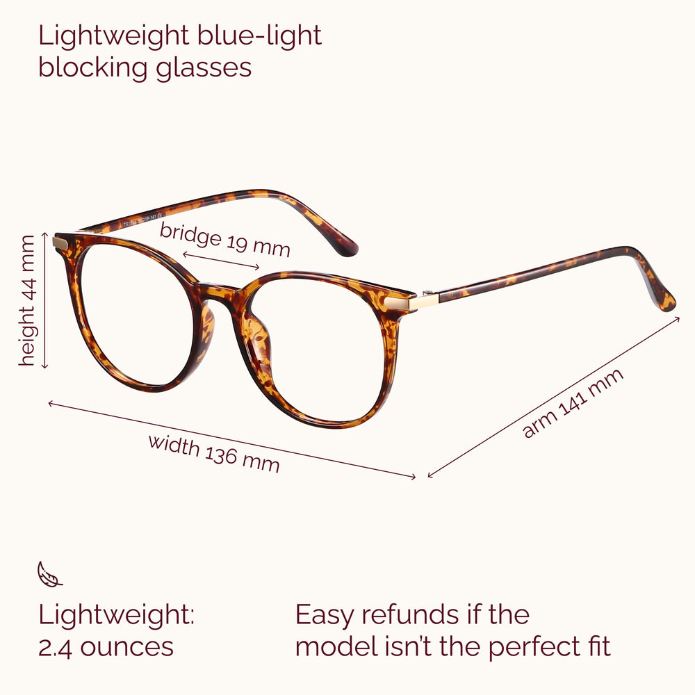 Gaoye Tea Leopard blue light glasses close-up lens amber tint near-clear color viewing
