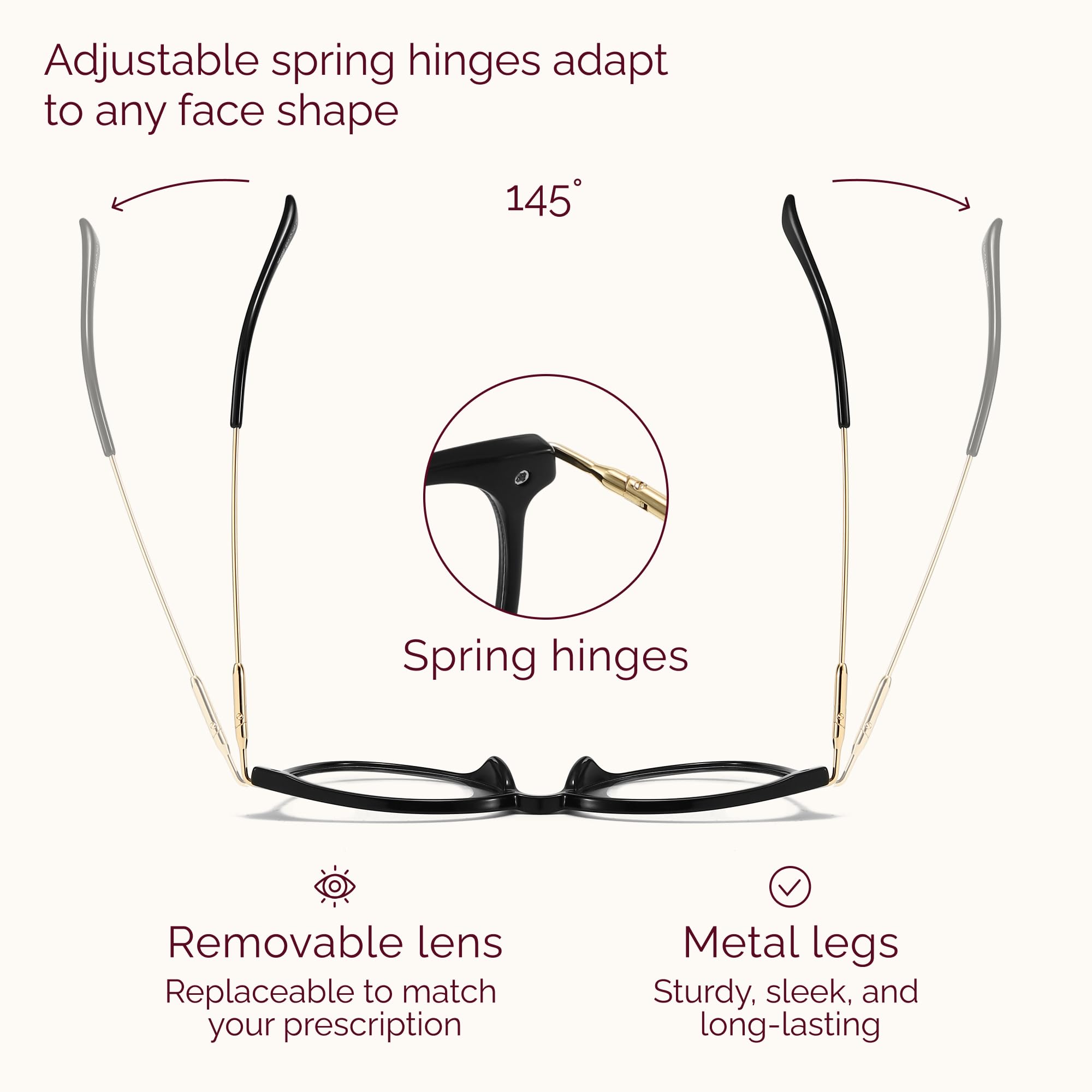 Gaoye lightweight durable frame keeps comfort and style through the day.