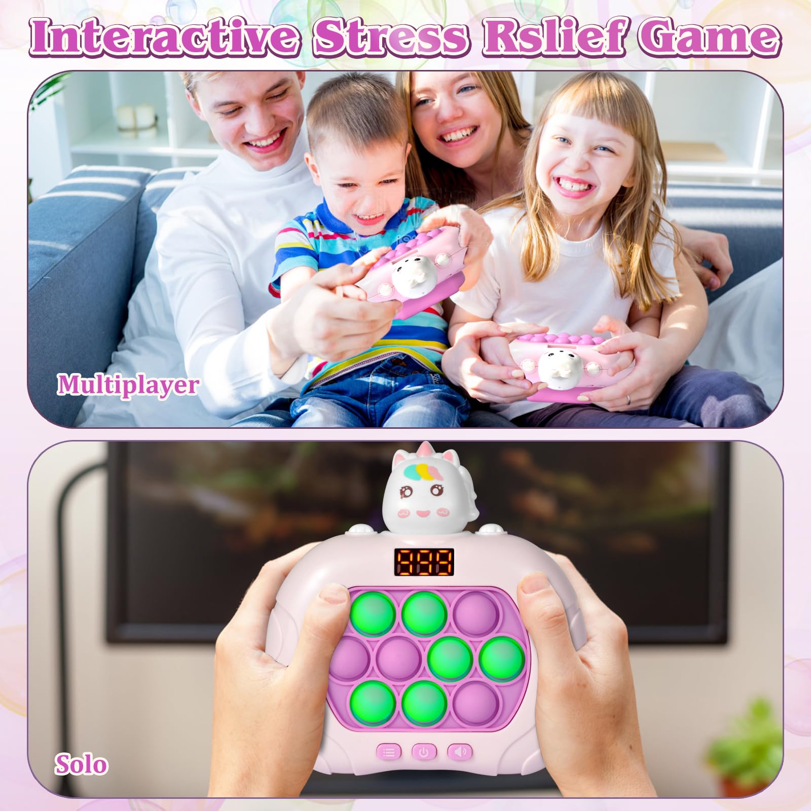 GAPER GO Fast Push Pop Rabbit multiplayer mode invites cooperative play and shared moments.