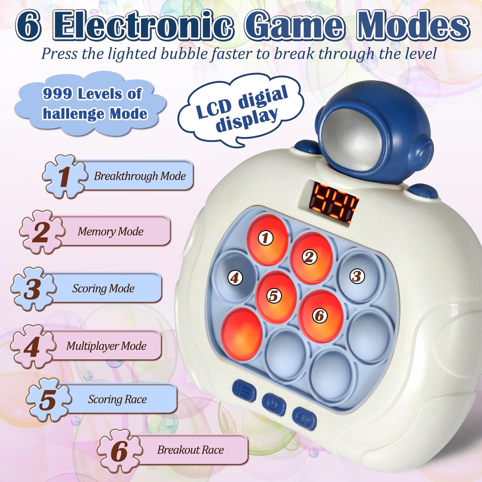 GAPER GO Pop Game Astronaut popping action highlights tactile feedback