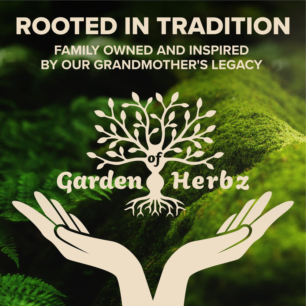 Garden of Herbz bottle side view highlights two-month supply