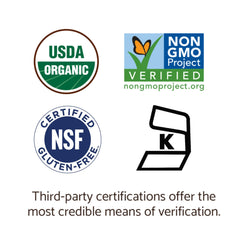 Label detail showing ingredients and certifications on Garden of Life Adrenal Daily Balance.