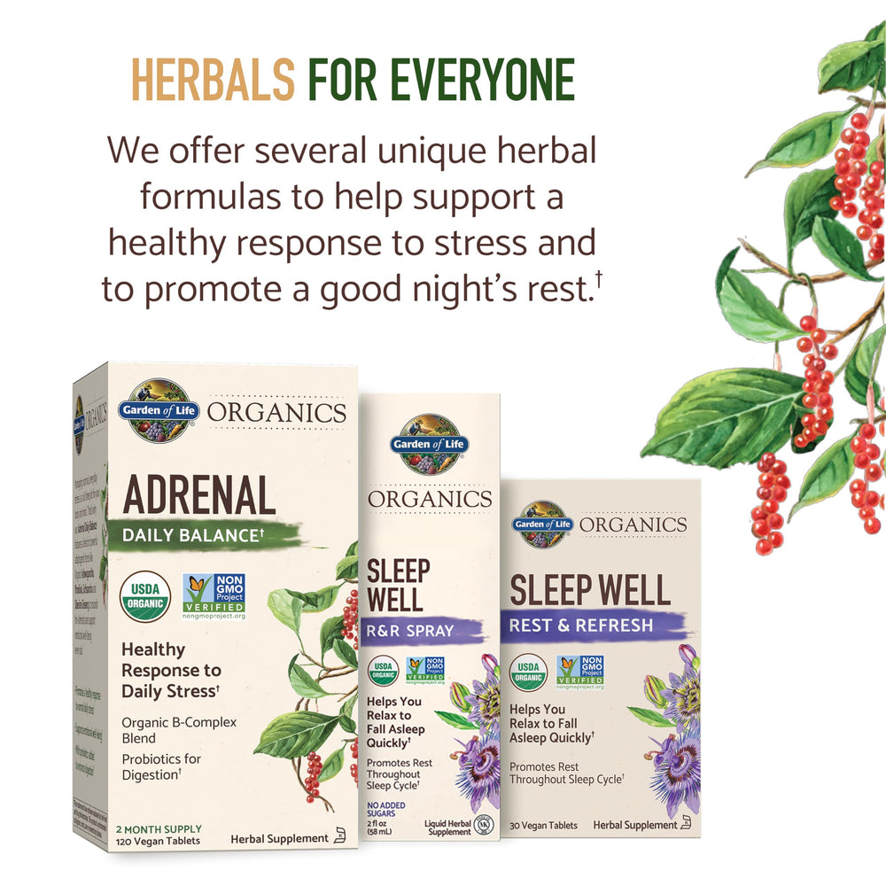 Garden of Life Adrenal Daily Balance probiotic complex aiding digestion.