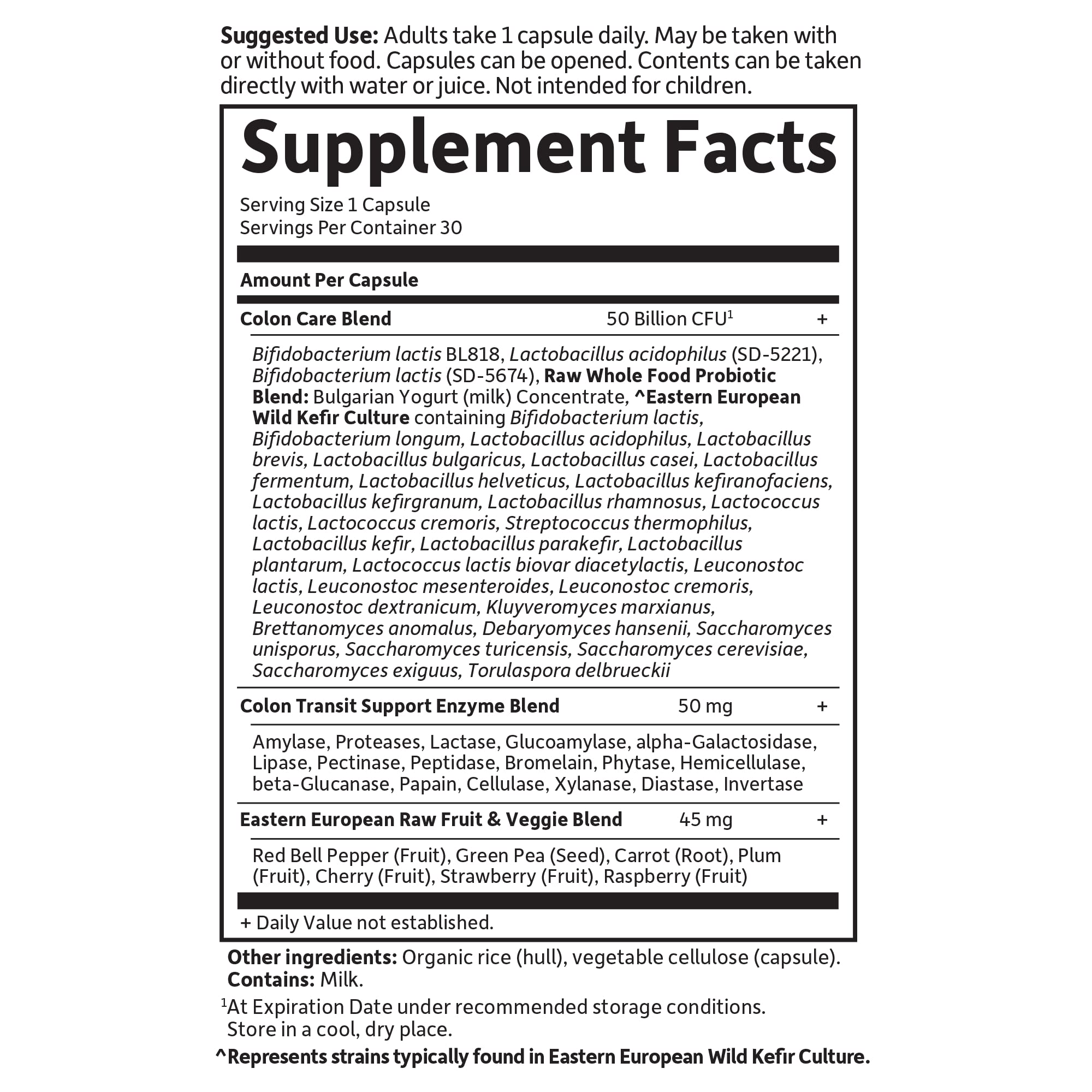 Garden of Life Colon Care non-GMO flag reinforces clean ingredients.