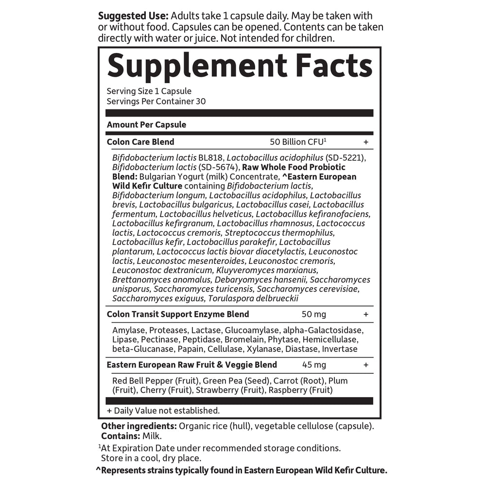 Garden of Life Colon Care non-GMO flag reinforces clean ingredients.