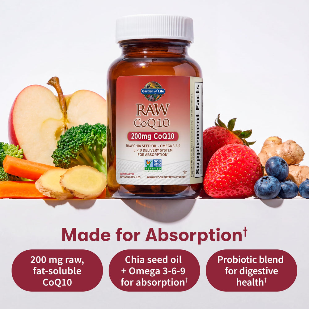 Garden of Life CoQ10 raw formulation label