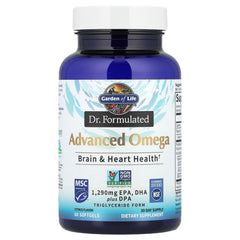 Garden of Life Dr Formulated Advanced Omega Lemon flavor splash image shows citrus taste and daily dose