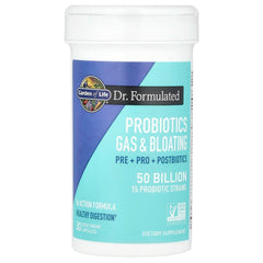 Garden of Life Dr. Formulated label-detail highlights 50B CFU and 15 probiotic strains