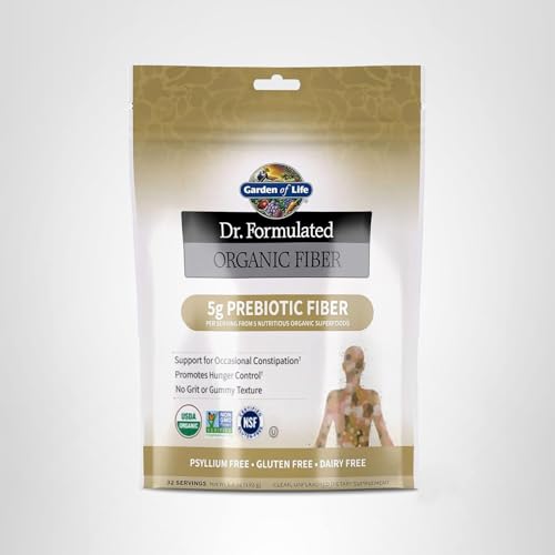 Garden of Life Dr. Formulated Organic Fiber packaging with recyclable design.