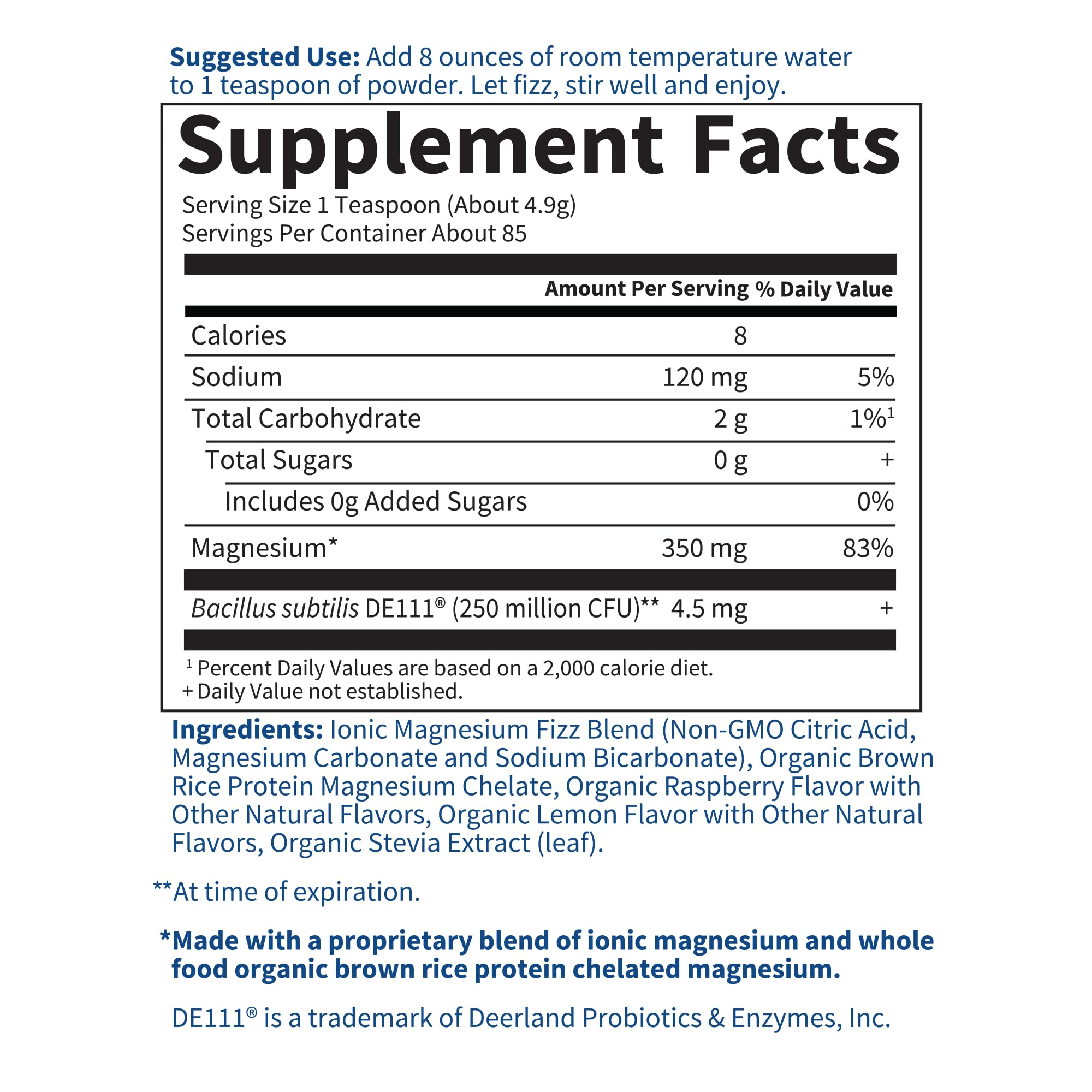 Garden of Life raspberry lemon label highlights flavor and clean ingredients.