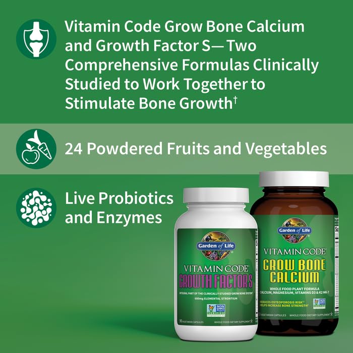 Garden of Life Grow Bone Growth Factor S cap demonstrates strontium for absorbable minerals.
