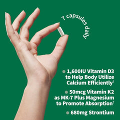 Garden of Life Grow Bone vitamin D3 and K2 MK7 on label highlighting mineral utilization.