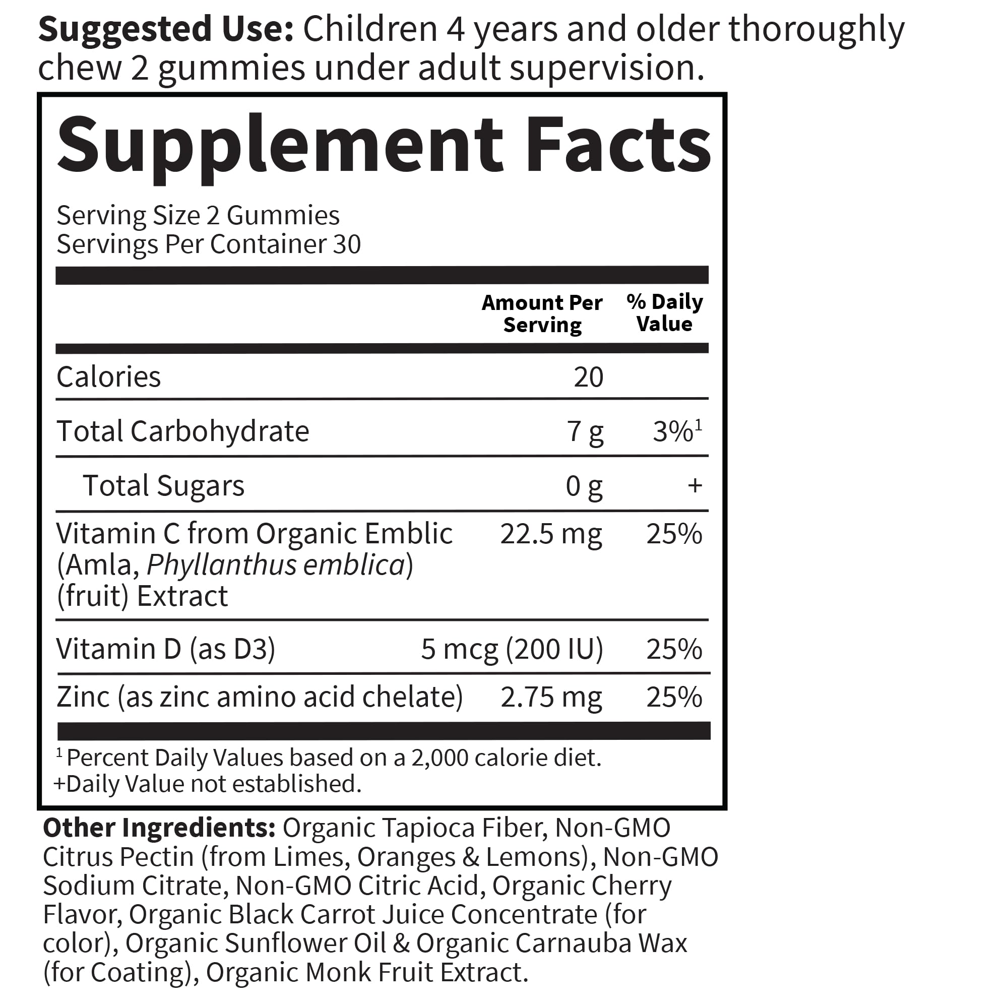 Garden of Life Kids Immune Gummies no added sugar claim on packaging.