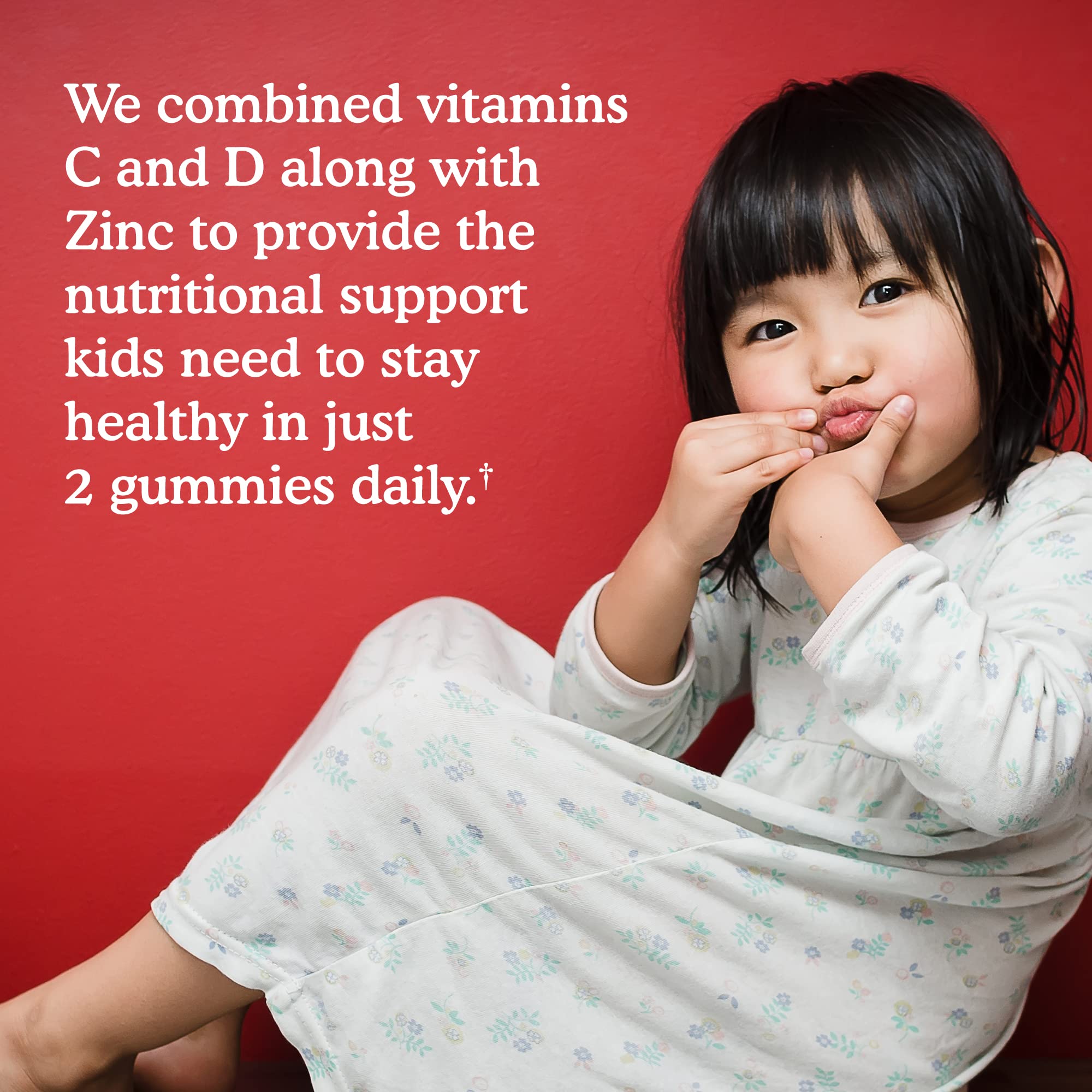 Garden of Life Kids Immune Gummies vitamin C, D3 and zinc icons on packaging.