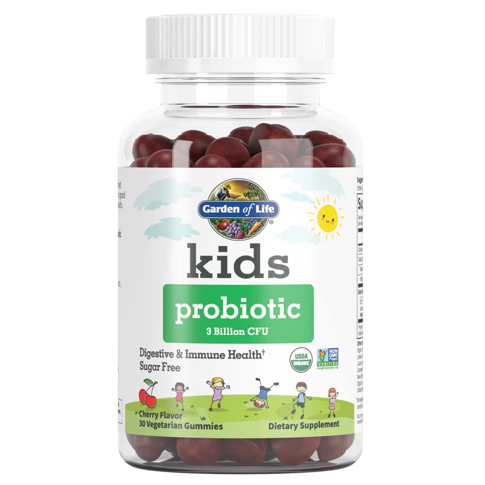 Garden of Life Kids Probiotic Cherry Gummies bottle for daily digestive support