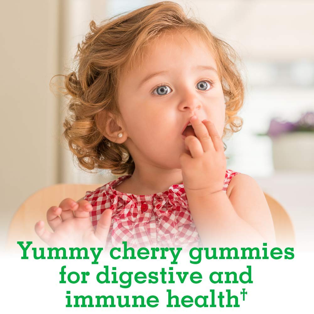 Garden of Life Kids Probiotic Cherry Gummies gummies on a plate for daily immunity support