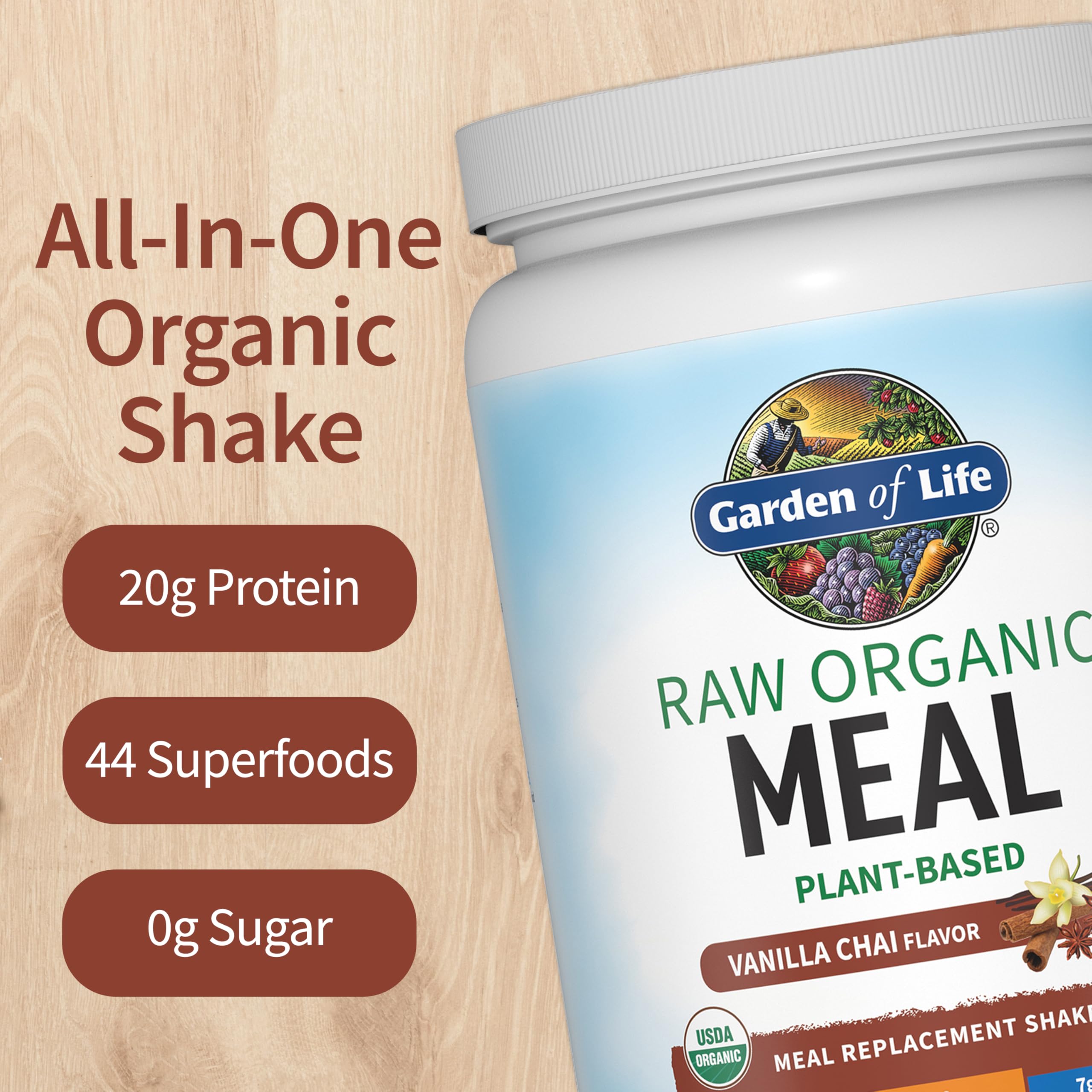 Garden of Life meal replacement powder high-protein and high-fiber option.