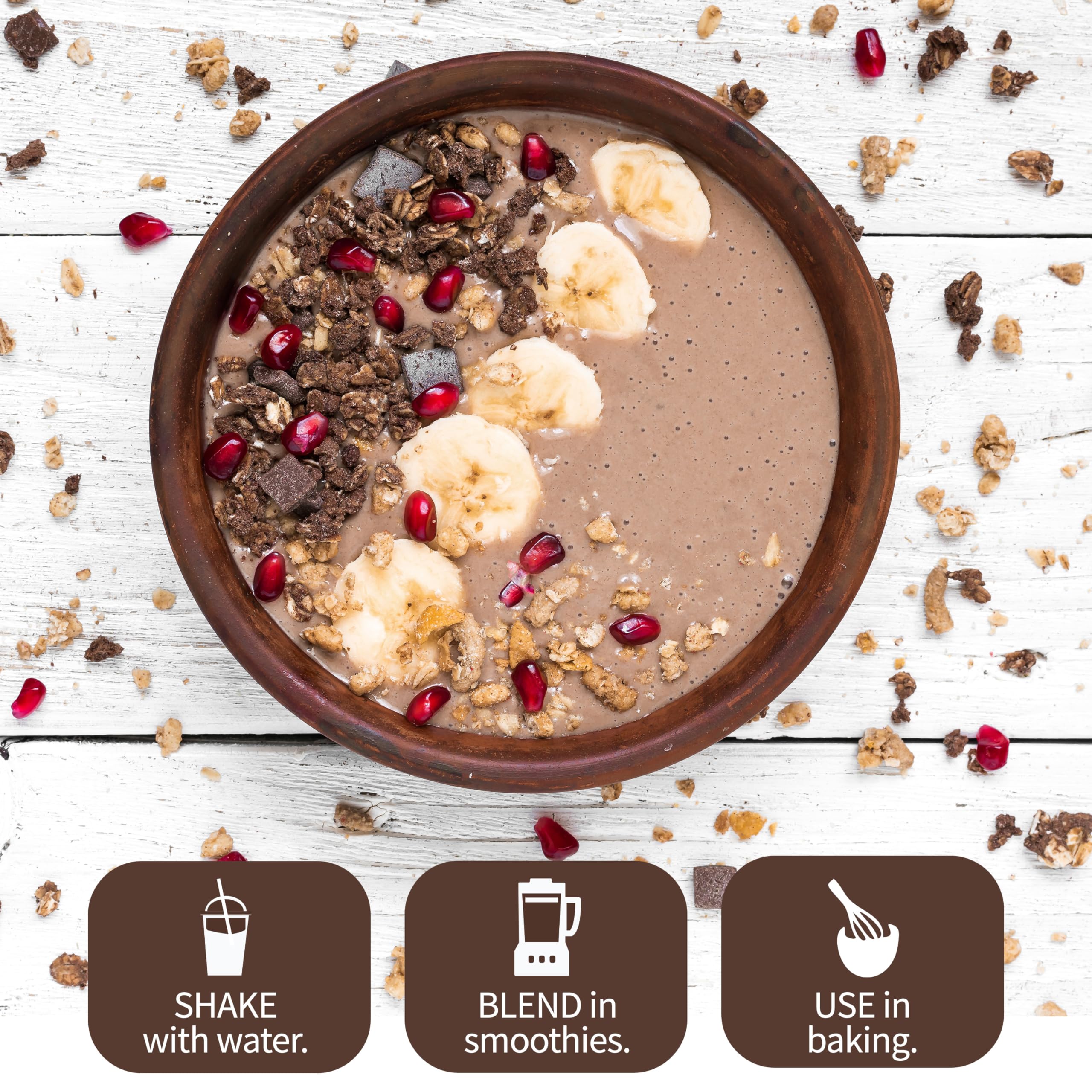 Scoop and packaging marked USDA Organic and Non-GMO Project Verified signal quality.