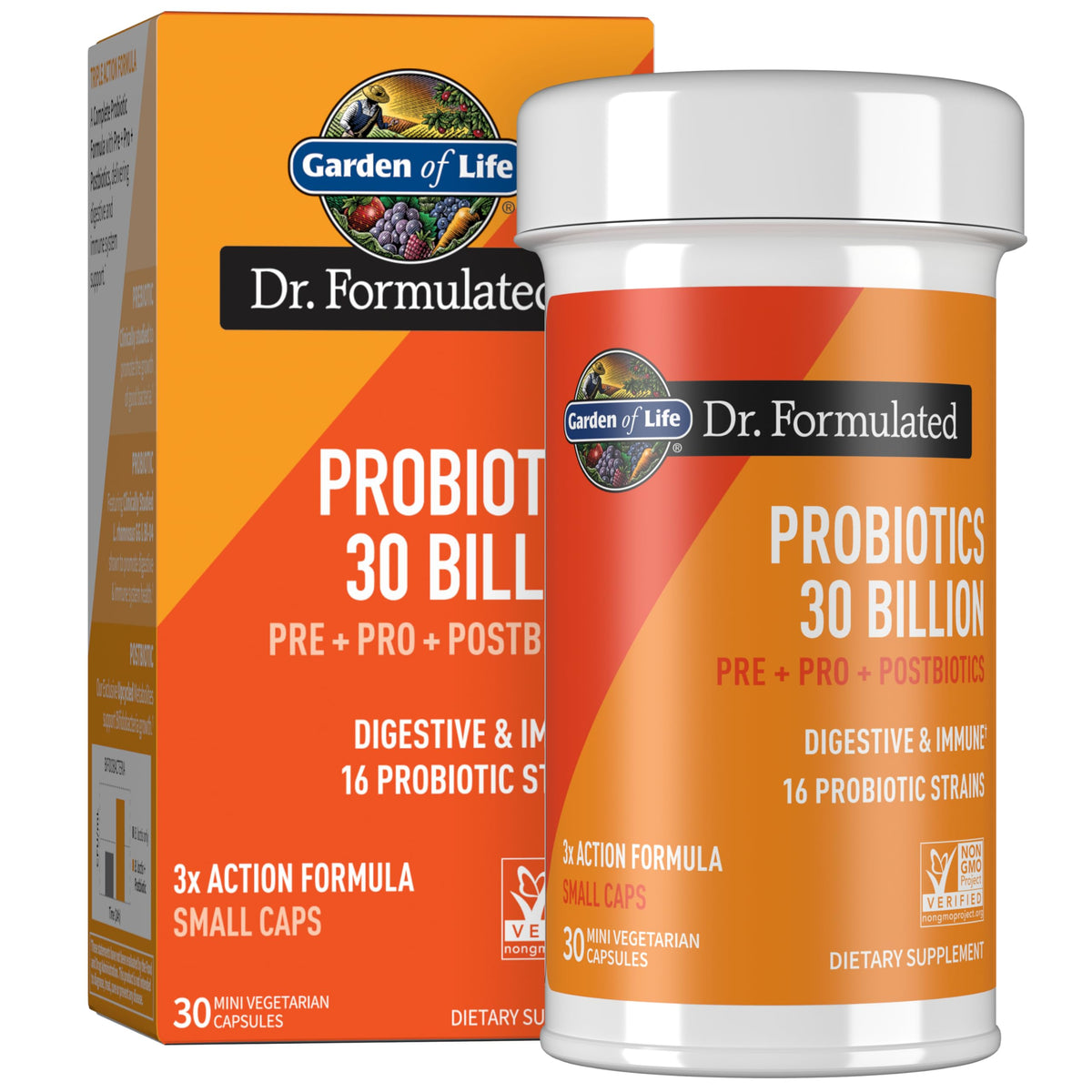Garden of Life Once Daily 3-in-1 bottle for daily digestive balance and immune support