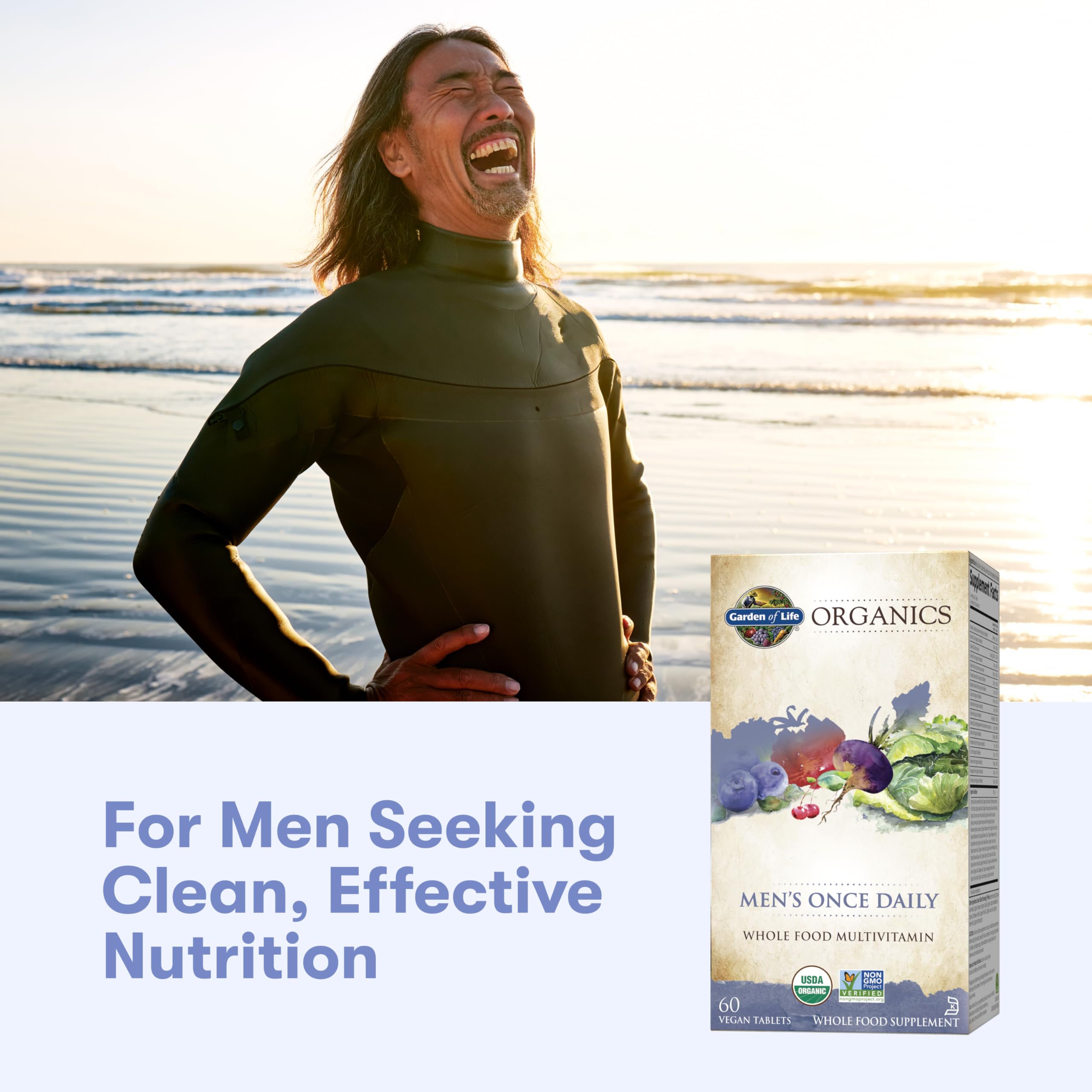 Garden of Life Once Daily Men B vitamins supporting energy and heart health