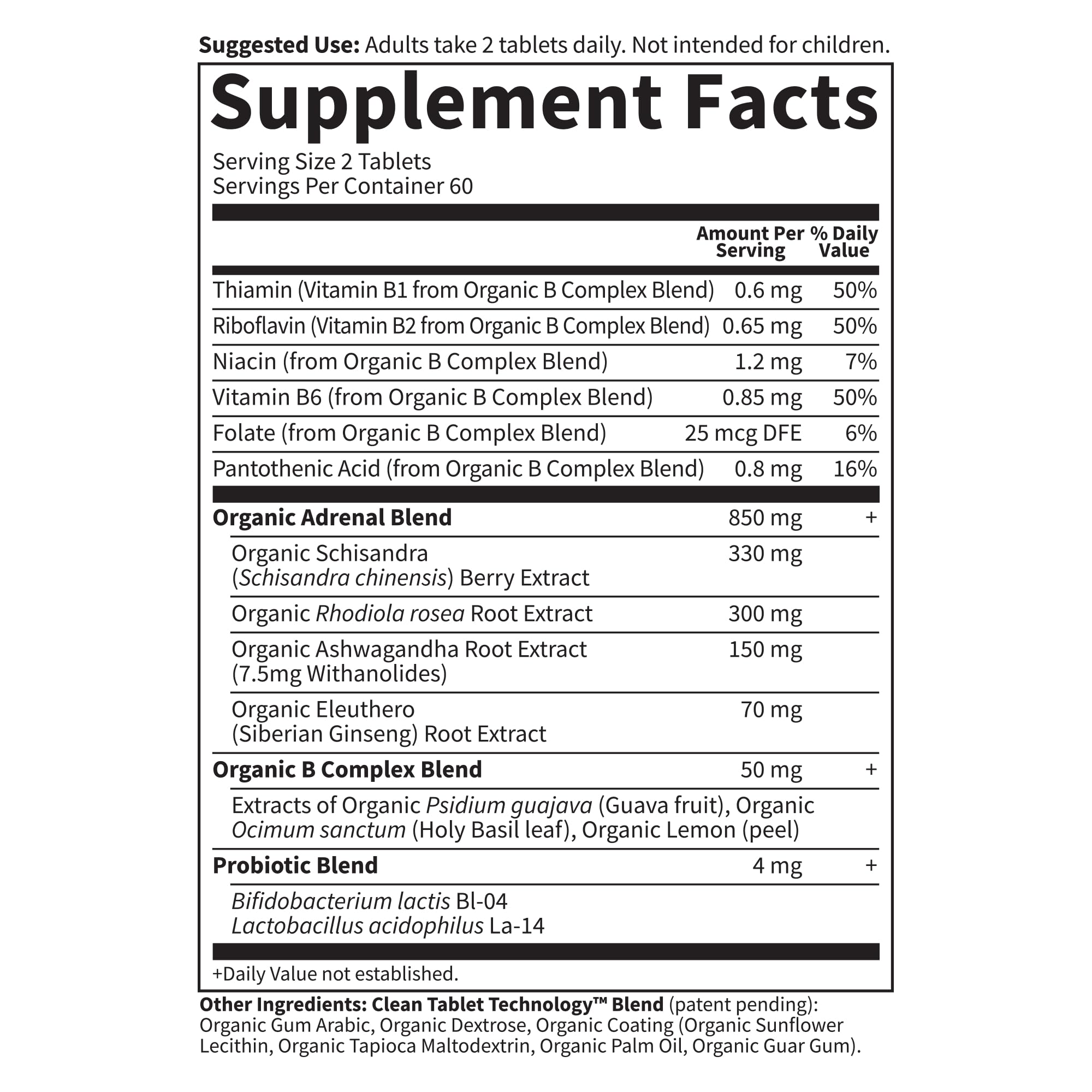 Garden of Life Organics Adrenal Daily Balance herbal blend with adaptogens.