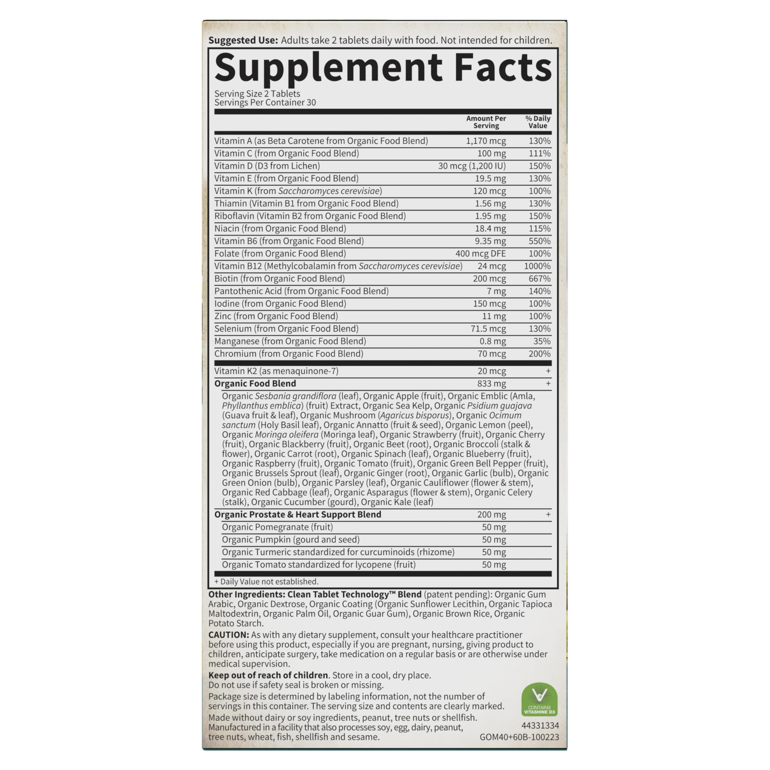 Garden of Life Organics Men's 40+ Multivitamin morning routine imagery.