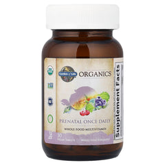 Garden of Life Organics Prenatal 30+ organic fruits, vegetables, and herbs for micronutrients.