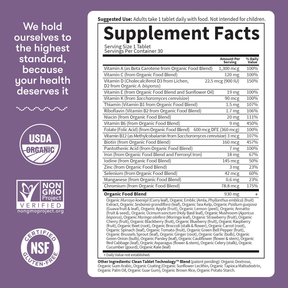 Garden of Life Organics Prenatal includes vitamin C for immune support during pregnancy.