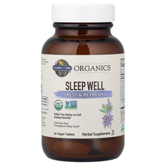 Garden of Life Organics Sleep Well features green tea extract with L-Theanine for calm evenings