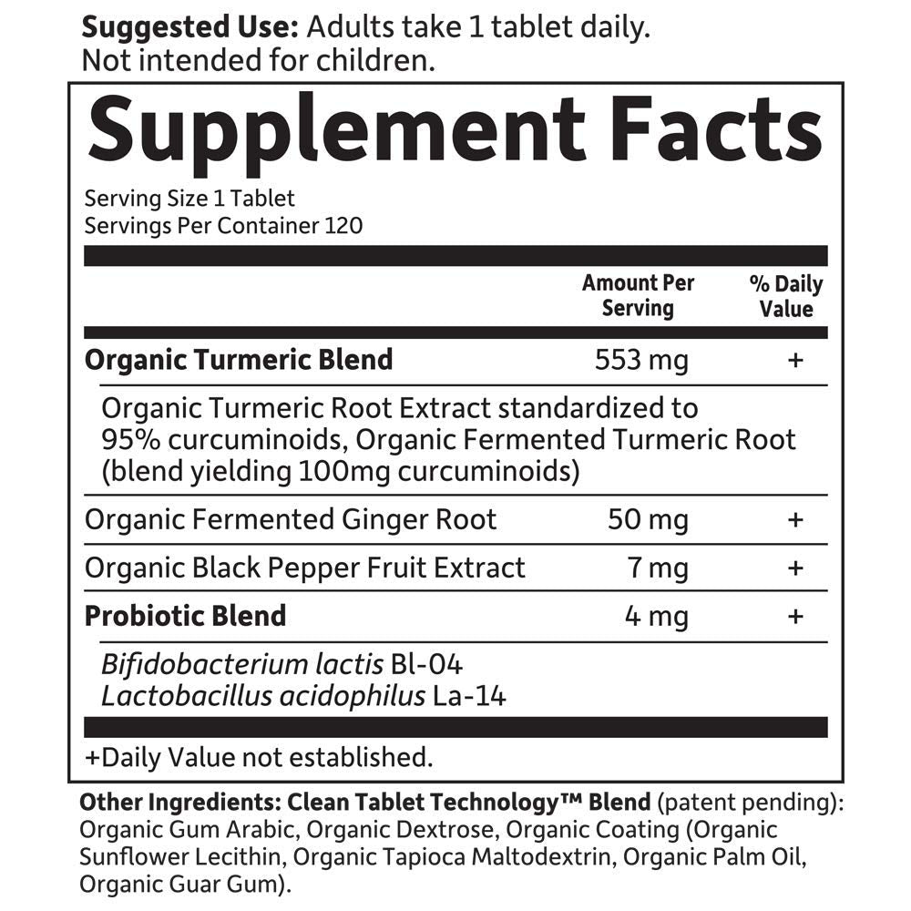 Garden of Life Organics Turmeric bottle dispensing pour for convenient daily use