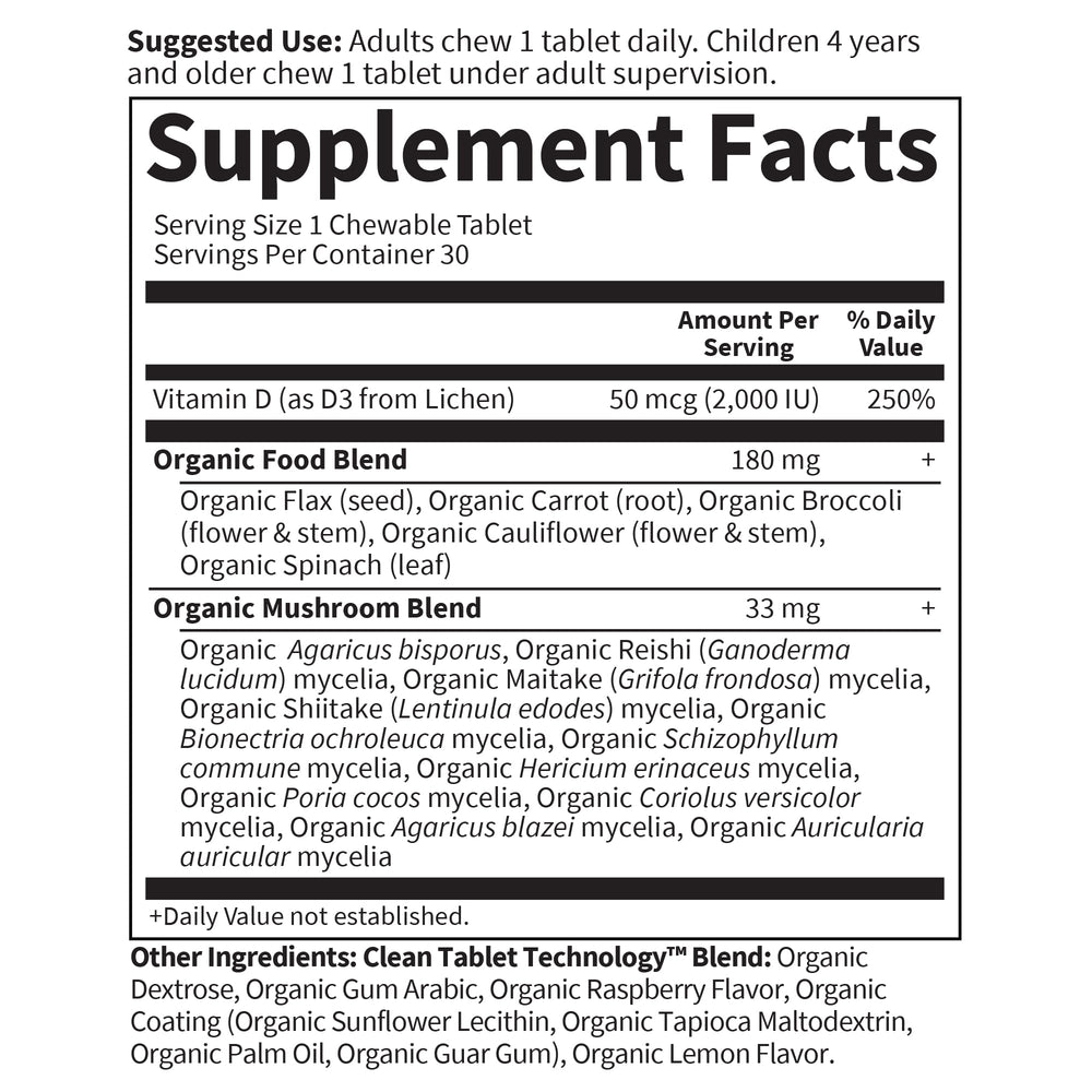 A 30-tablet bottle provides a convenient one-per-day immune and bone support routine