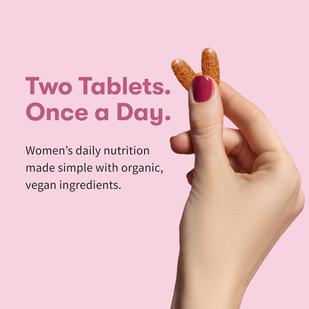 Garden of Life Organics Women 40+ organic certifications displayed on box.