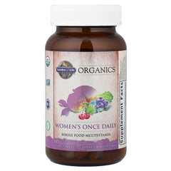 Garden of Life Organics Women's Multivitamin fruits and vegetables imagery signaling real‑food nutrients