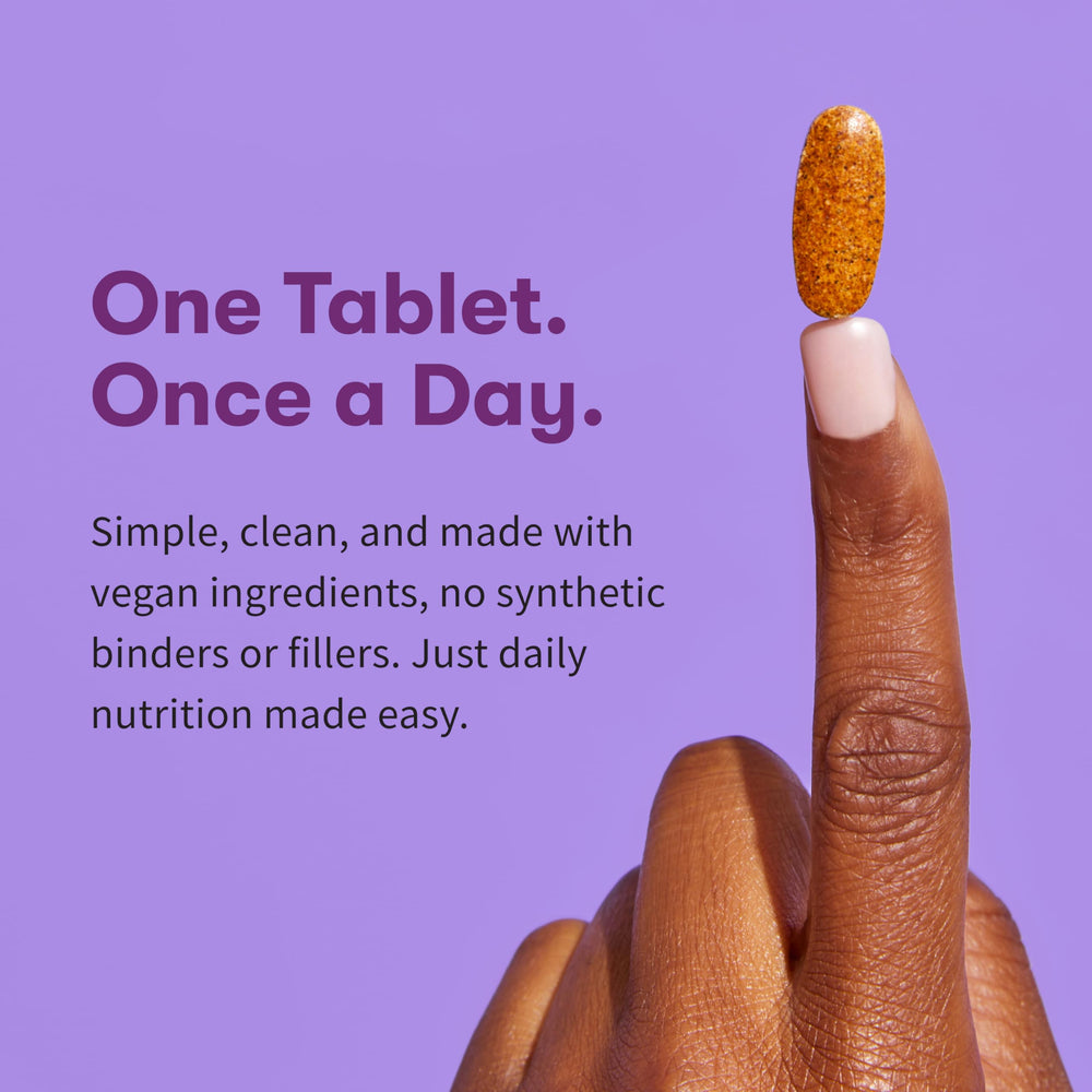 Garden of Life Organics Women's Multivitamin iron and biotin symbol suggesting hair and nails support
