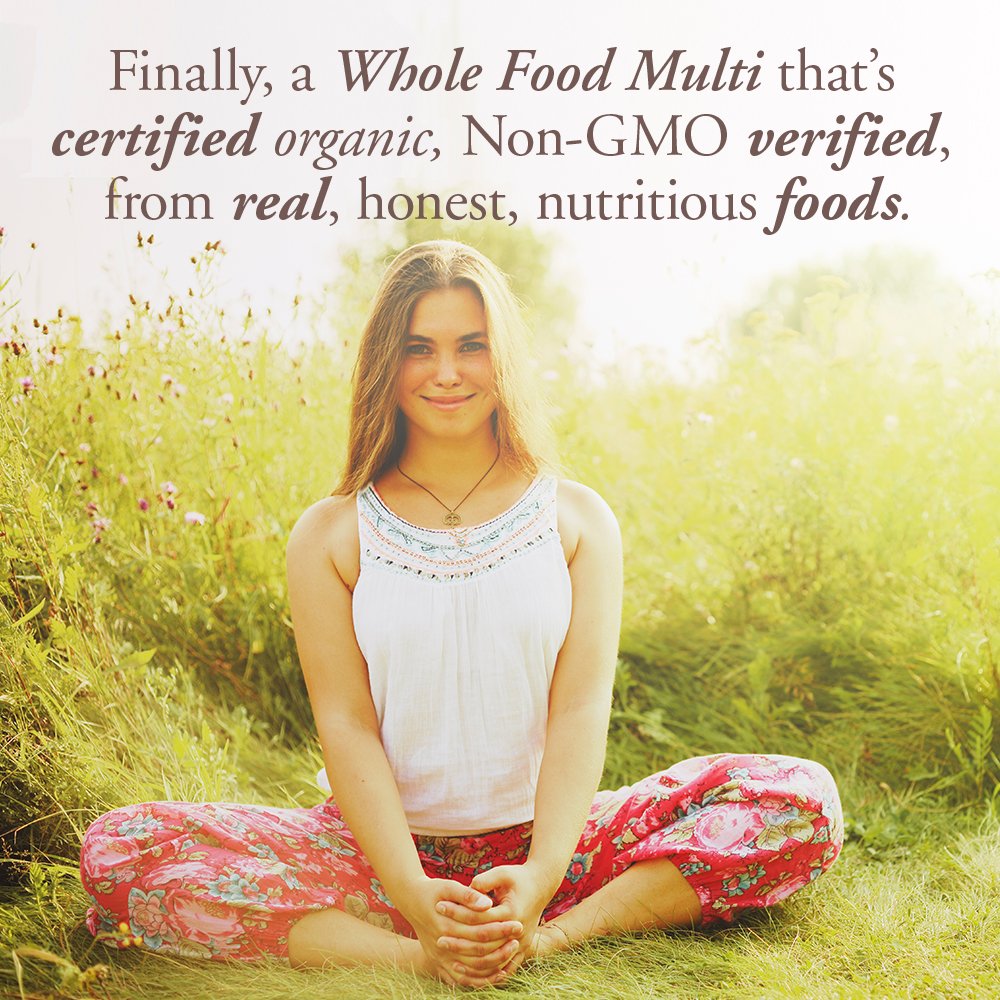 Garden of Life Organics Women’s Multivitamin label view with organic certification emblem visible.