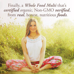 Garden of Life Organics Women’s Multivitamin label view with organic certification emblem visible.