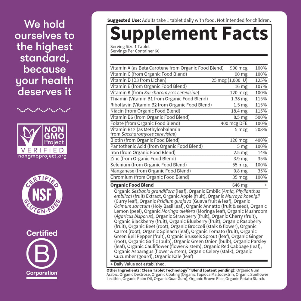 Garden of Life Organics Women's Multivitamin usage in a daily routine near a coffee cup