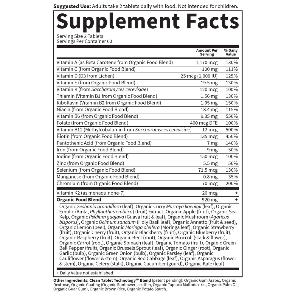 Garden of Life Organics Women's Multivitamin vegan, gluten-free, and kosher for diverse diets.