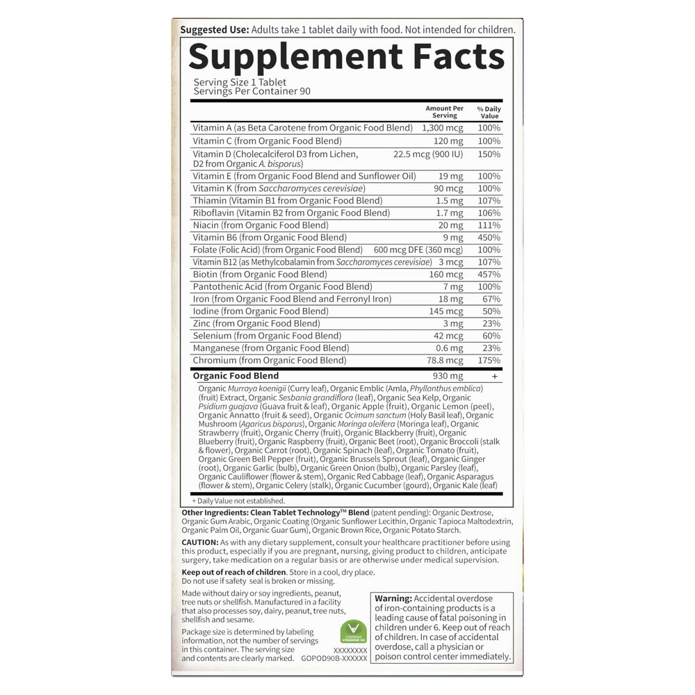 Garden of Life Prenatal close-up tablet underscoring clean, whole-food nutrition.